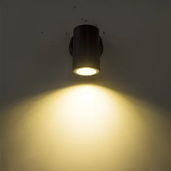 GU10 Led монтиран на стената Лампа с Крушка 5 W, Топло Бяла малка странична Лампа, Огледало за Баня, Предните Светлини, Черен IP65, Стенен Декор, Лампа за Спални
