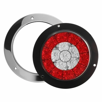 Червени кръгли / Кехлибар 16-led Задни Светлини мигач Стоп-сигнал на Спирачките на Ремаркето на камион 1