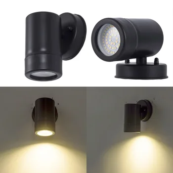GU10 Led монтиран на стената Лампа с Крушка 5 W, Топло Бяла малка странична Лампа, Огледало за Баня, Предните Светлини, Черен IP65, Стенен Декор, Лампа за Спални 3