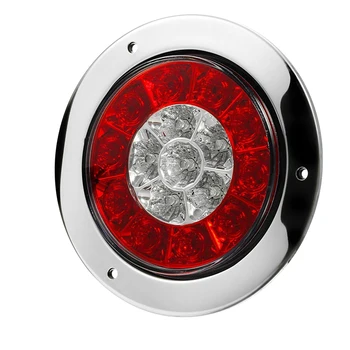 Червени кръгли / Кехлибар 16-led Задни Светлини мигач Стоп-сигнал на Спирачките на Ремаркето на камион 3