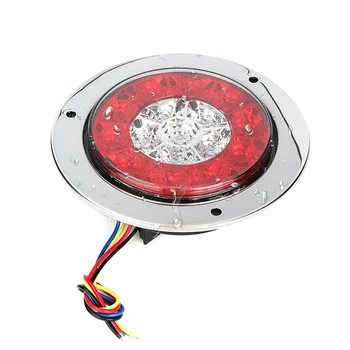 Червени кръгли / Кехлибар 16-led Задни Светлини мигач Стоп-сигнал на Спирачките на Ремаркето на камион 4