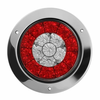 Червени кръгли / Кехлибар 16-led Задни Светлини мигач Стоп-сигнал на Спирачките на Ремаркето на камион 5