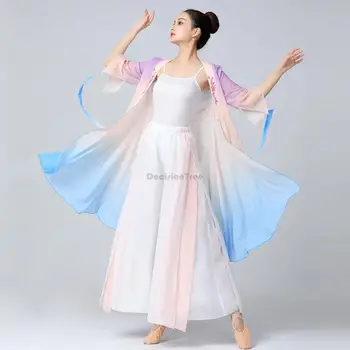 2023 класическото танцово рокля дамски струящаяся страхотна блуза костюм за изяви на китайското танцово газово рокля за бала рокля дълга риза комплект
