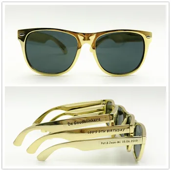 60 двойки Персонализирани Слънчеви очила Златни Слънчеви Очила Сватбени Сувенири и Подаръци за Гостите Сувенири за Партита Сувенири за Годишнина Партита