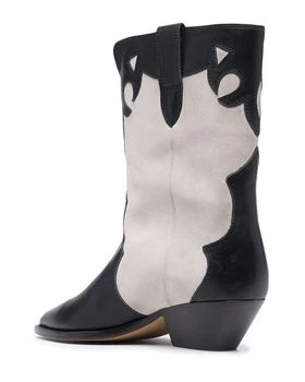 Arden Фуртадо/2021 г.; Модни дамски обувки; сезон есен-зима; разноцветни дамски обувки с остри пръсти в гъст средно ток
