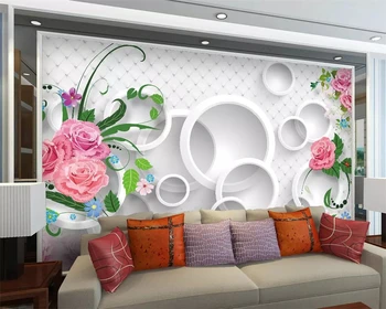 Beibehang Потребителски тапети модерен приятна романтична 3D стерео розово ТЕЛЕВИЗИЯ фон стенни рисувана декорация на дома, хол 3d тапети
