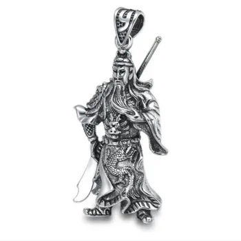 BOCAI S925 Висулка От Сребро Бог на Богатството GuanGong Статуя на Мода Самоличността на Чист Argentum Амулет Бижута за Мъже Жени