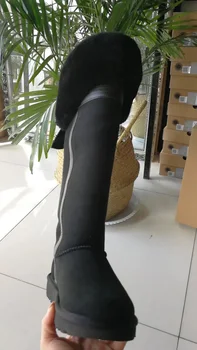 Eioupi/ Маркови зимни дамски зимни ботуши над коляното на равна подметка от естествена овча кожа на меху, 54 см, ежедневните модерни обувки