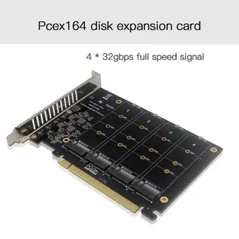 PCI-E X16 сигналната карта с споделени множество PH44 NVME 4 дискова карта 4 * 32 gbps SSD/M. 2 PCI-E 3,0 4,0 протокол M. 2 NVME на твърдия диск * 4