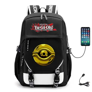 Аниме Yu-Gi-О! USB Унисекс Училище Раница Платно Студент Teenger Плат, Раница на Случаен Раница Високо Качество на Чанта За Лаптоп