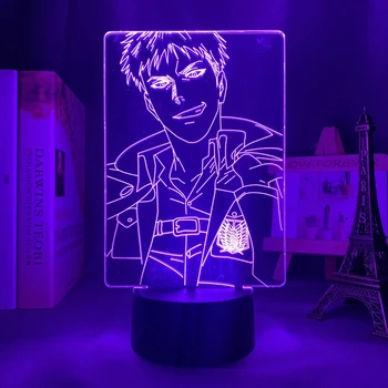 Аниме Атака на Титаните 3d Лампа Жан Кирштейн Светлина за Украса Спални Детски Подарък Атака на Титаните Led нощна светлина Жан Кирштейн