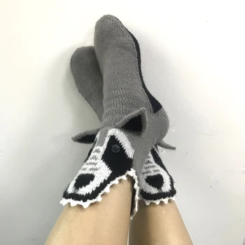 Европейските и американските есенни и зимни триизмерни чорапи с мультяшными животни