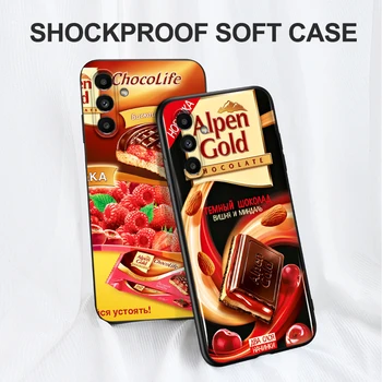 За Samsung Galaxy A04s Калъф на Задната част на Кутията на Телефона Мек Силиконов Защитен Черен Калъф от TPU шоколадова хранително-вкусовата пакет