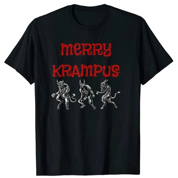Забавна реколта мъжка тениска Весела Krampus Коледа Ужас. Лятна Памучен Тениска Унисекс С Къс Ръкав и Кръгло Деколте, Нов Подарък, S-3XL