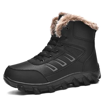 Мъжки обувки, Висококачествена и Здрава Памучен Обувки, Устойчиви на Студ, водене жив топлина, Големи Размери 47 48, Нескользящие Обувки за Дъжд и Сняг