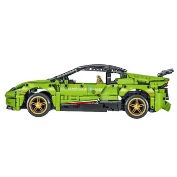 Супер Спортни коли 023016 Високотехнологичен Зелена Модел Автомобил Строителни Блокове Тухли Набор от Играчки за Момчета Коледни Подаръци