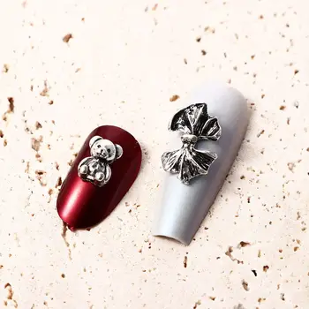 Чистият червен Лък Мечка Диаманти в стил пънк Декорации За Нокти 3D Дизайн на ноктите кристали направи си САМ Украса За Нокти Закачане на Аксесоари