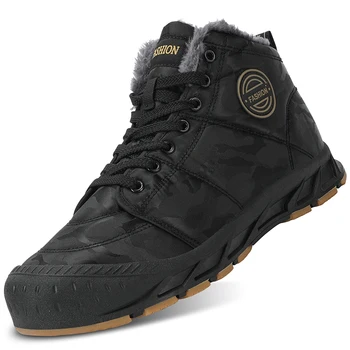 OLOMLB зимна защитна капачка с пръсти, водене жив топлина, мъжки памучни обувки дантела, улични армейските обувки специални сили, мъжки зимни обувки 1