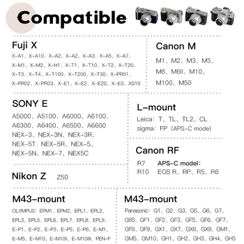 TTArtisan 50 мм F1.2 APS-C Обектив с ръчно Фокусиране за Sony E-Mount Обектив за Canon, Nikon Z A5000 Sony A6000 Fujifilm X Обектива 50 мм 1