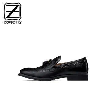ZXWFOBEY Men Shoes Oxfords 2019 Mannen Italië Jurk Schoenen Business Trouwschoenen Voor Man Grote mate 1
