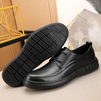 Мъжки модел обувки От телешка кожа в британския Стил, Мъжки Обувки За Почивка От Естествена Кожа, Пролетно-Есенна Дизайнерски Обувки, мъжки Ежедневни Обувки, Модни 1
