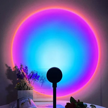 USB Sunset Лампа LED Дъгата Неоновите лека нощ Проектор Снимка Монтиране на Атмосферното Осветление за Спалня Начало Декор Подарък 2
