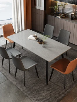 Yan board маса за хранене, стол, комбиниран домакински компактен маса за хранене модерен прост луксозен правоъгълна маса 2