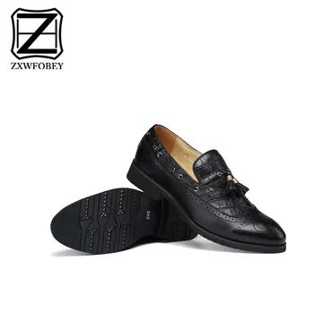 ZXWFOBEY Men Shoes Oxfords 2019 Mannen Italië Jurk Schoenen Business Trouwschoenen Voor Man Grote mate 2