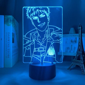 Аниме Атака на Титаните 3d Лампа Жан Кирштейн Светлина за Украса Спални Детски Подарък Атака на Титаните Led нощна светлина Жан Кирштейн 2