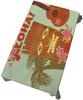 Плажно Парти Водоустойчив Капак Правоъгълна Маса Реколта Хавайски Забавна Китара Aloha Палма чудесно за Опресняване 2