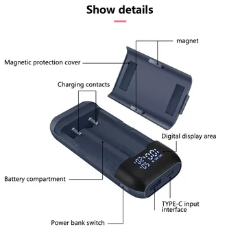2* 18650 Кутия за съхранение на Батерии Power Bank Калъф във формата на Миди Led Дисплей QC3.0-Бързо Зарядно Устройство, Калъф за батерии 18650 18700 217000 20700 3