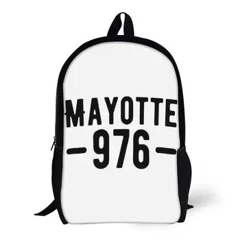 Mayotte 976. Тениска Mayotte 17-инчов Раница На Рамото Ретро Училище Графичен Здрав Уютен Пехотен Раница 3