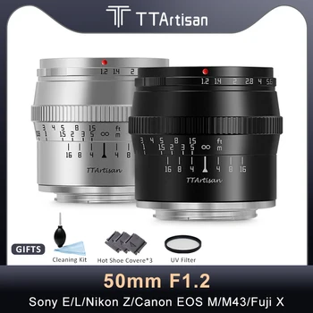 TTArtisan 50 мм F1.2 APS-C Обектив с ръчно Фокусиране за Sony E-Mount Обектив за Canon, Nikon Z A5000 Sony A6000 Fujifilm X Обектива 50 мм 3