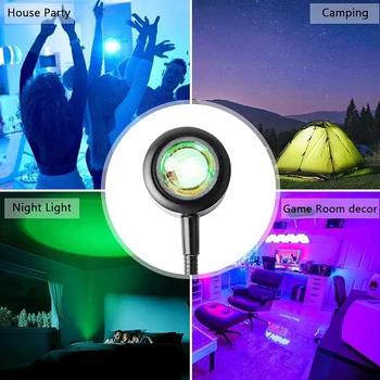 USB Sunset Лампа LED Дъгата Неоновите лека нощ Проектор Снимка Монтиране на Атмосферното Осветление за Спалня Начало Декор Подарък 3