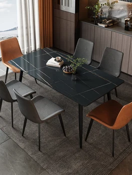 Yan board маса за хранене, стол, комбиниран домакински компактен маса за хранене модерен прост луксозен правоъгълна маса 3