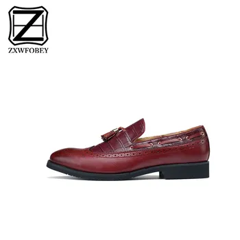 ZXWFOBEY Men Shoes Oxfords 2019 Mannen Italië Jurk Schoenen Business Trouwschoenen Voor Man Grote mate 3