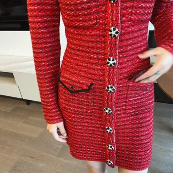 Жена Вълна Комплект от две части, Червена рокля + Върховете, Пълнозърнести Поли, Корейската Козметична Дрехи, Дамски Реколта Рокля Размер Плюс, Комплекти 2021 3