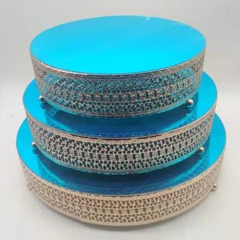 златна кръгла метална поставка за торта за сватбената торта, набор на каботажните за партита, Кухненски принадлежности, инструменти за торта 3