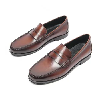 Модни лоферы в британския стил; Кожена Мъжки ежедневни Обувки; дизайнерски мъжки обувки с високо качество; мъжки модел обувки от телешка кожа; сезон есен-зима-пролет 3
