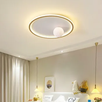Нова къща Скандинавски спалня хол мода креативна луната окачен тавана лампа квадратна стая светлина 3