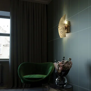 стенен лампа за четене, монтиран на стената лампа, ретро декоративни елементи за дома, led hexagonal монтиран на стената лампа, интериор за спални, декорация за стая в общежитието, легло, монтиран на стената лампа 3