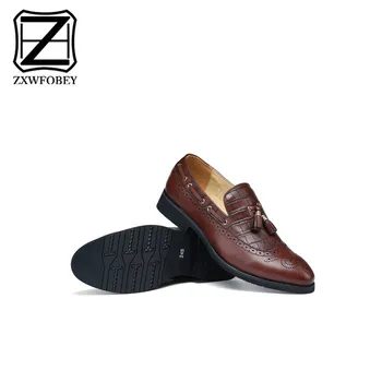 ZXWFOBEY Men Shoes Oxfords 2019 Mannen Italië Jurk Schoenen Business Trouwschoenen Voor Man Grote mate 4