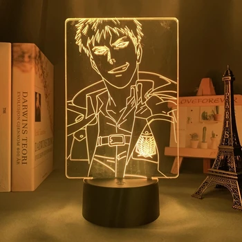Аниме Атака на Титаните 3d Лампа Жан Кирштейн Светлина за Украса Спални Детски Подарък Атака на Титаните Led нощна светлина Жан Кирштейн 4