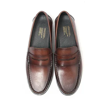 Модни лоферы в британския стил; Кожена Мъжки ежедневни Обувки; дизайнерски мъжки обувки с високо качество; мъжки модел обувки от телешка кожа; сезон есен-зима-пролет 4