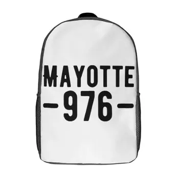 Mayotte 976. Тениска Mayotte 17-инчов Раница На Рамото Ретро Училище Графичен Здрав Уютен Пехотен Раница 5