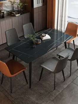 Yan board маса за хранене, стол, комбиниран домакински компактен маса за хранене модерен прост луксозен правоъгълна маса 5