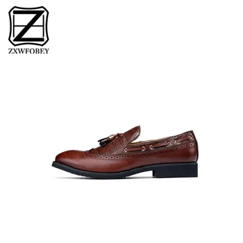 ZXWFOBEY Men Shoes Oxfords 2019 Mannen Italië Jurk Schoenen Business Trouwschoenen Voor Man Grote mate 5